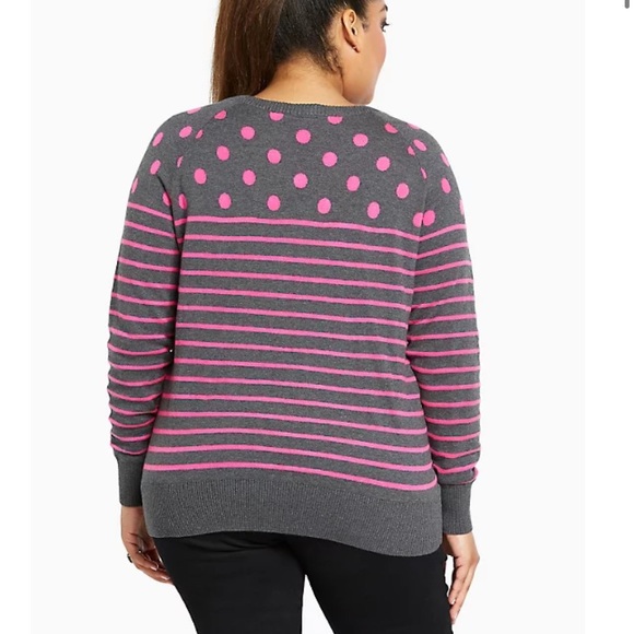 Torrid polka dot stripe sweater size 2 = 2X - Picture 2 of 4